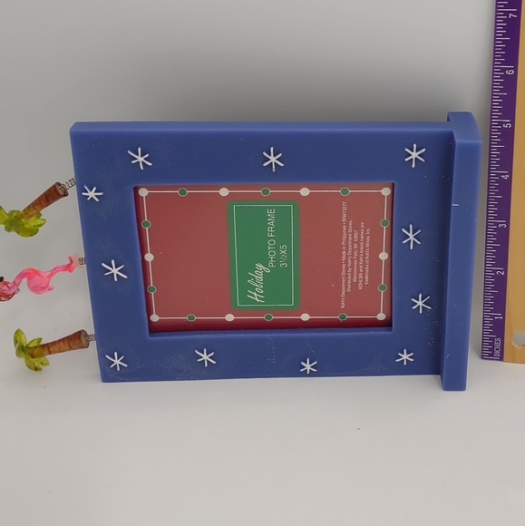 Kohl's Holiday Tropics Blue Picture Frame 3-1/2" x 5" Palm Trees & Flamingo Trim - Picture 4 of 5